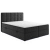 Möbel Punkt Boxspringbett PRAG Chesterfield mit Bettkasten, ca.180 x 200 cm – Schwarz