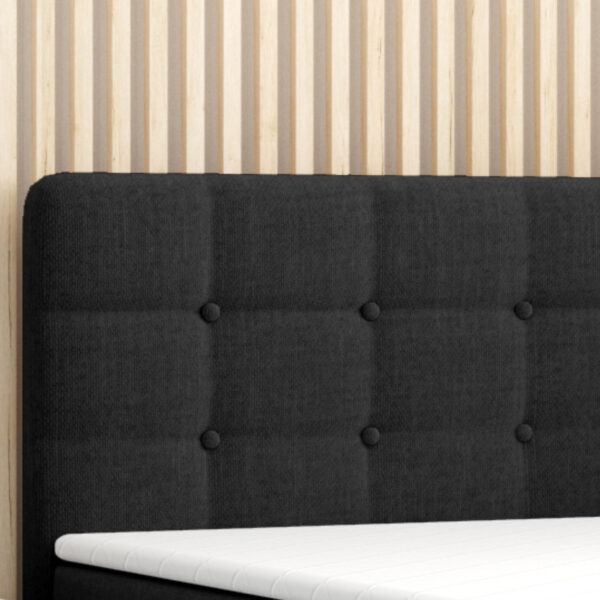 Möbel Punkt Boxspringbett PRAG Chesterfield mit Bettkasten, ca.180 x 200 cm – Schwarz