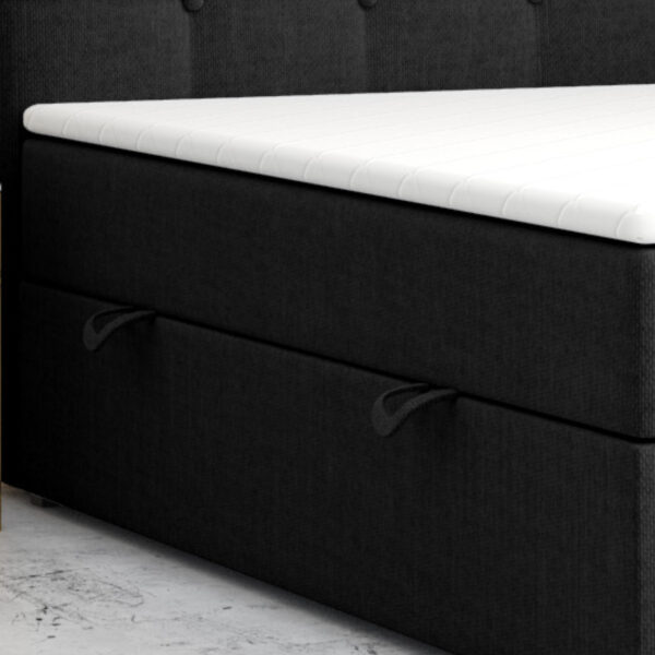 Möbel Punkt Boxspringbett PRAG Chesterfield mit Bettkasten, ca.180 x 200 cm – Schwarz