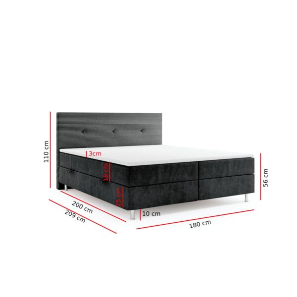 4262413691787-5 Möbel Punkt Boxspringbett RIO mit Bettkasten, ca. 180 x 200 cm – Schwarz