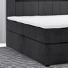 Möbel Punkt Boxspringbett KUBA mit Bettkasten Visco Topper LED 180 x 200 cm Webstoff Inari SCHWARZ Bettkasten