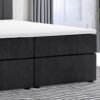 Möbel Punkt Boxspringbett KUBA mit Bettkasten Visco Topper LED 180 x 200 cm Webstoff Inari SCHWARZ Bettkasten