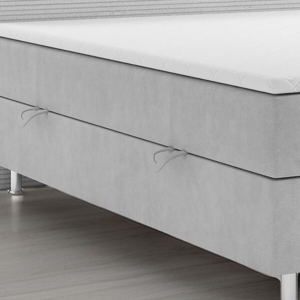 Möbel Punkt Boxspringbett PISA mit Bettkasten 180 x 200 cm Webstoff Grau Bett Bettkasten Topper