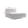 Möbel Punkt Boxspringbett PISA mit Bettkasten 180 x 200 cm Webstoff Grau Bett Bettkasten Topper