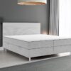 Möbel Punkt Boxspringbett PISA mit Bettkasten 180 x 200 cm Webstoff Grau Bett Bettkasten Topper