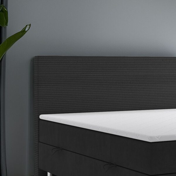 Möbel Punkt Boxspringbett PISA mit Bettkasten 180 x 200 cm Webstoff Schwarz Bett Bettkasten Topper