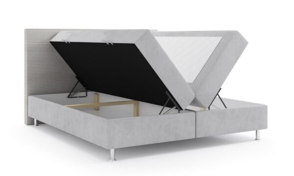 Möbel Punkt Boxspringbett PISA mit Bettkasten 180 x 200 cm Webstoff Schwarz Bett Bettkasten Topper