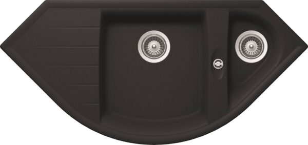 Respekta Einbauspüle Arlington schwarz Granit B/H/T: ca. 110,5x19,5x52 cm Respekta Einbauspüle Arlington schwarz Granit B/H/T: ca. 110,5x19,5x52 cm