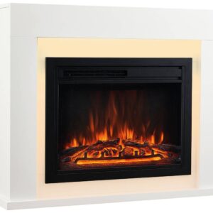 KAMINIO Elektrischer-Kamin MATTI weiß MDF Metall Glas B/H/T: ca. 95x77x26 cm ca. 2000 W