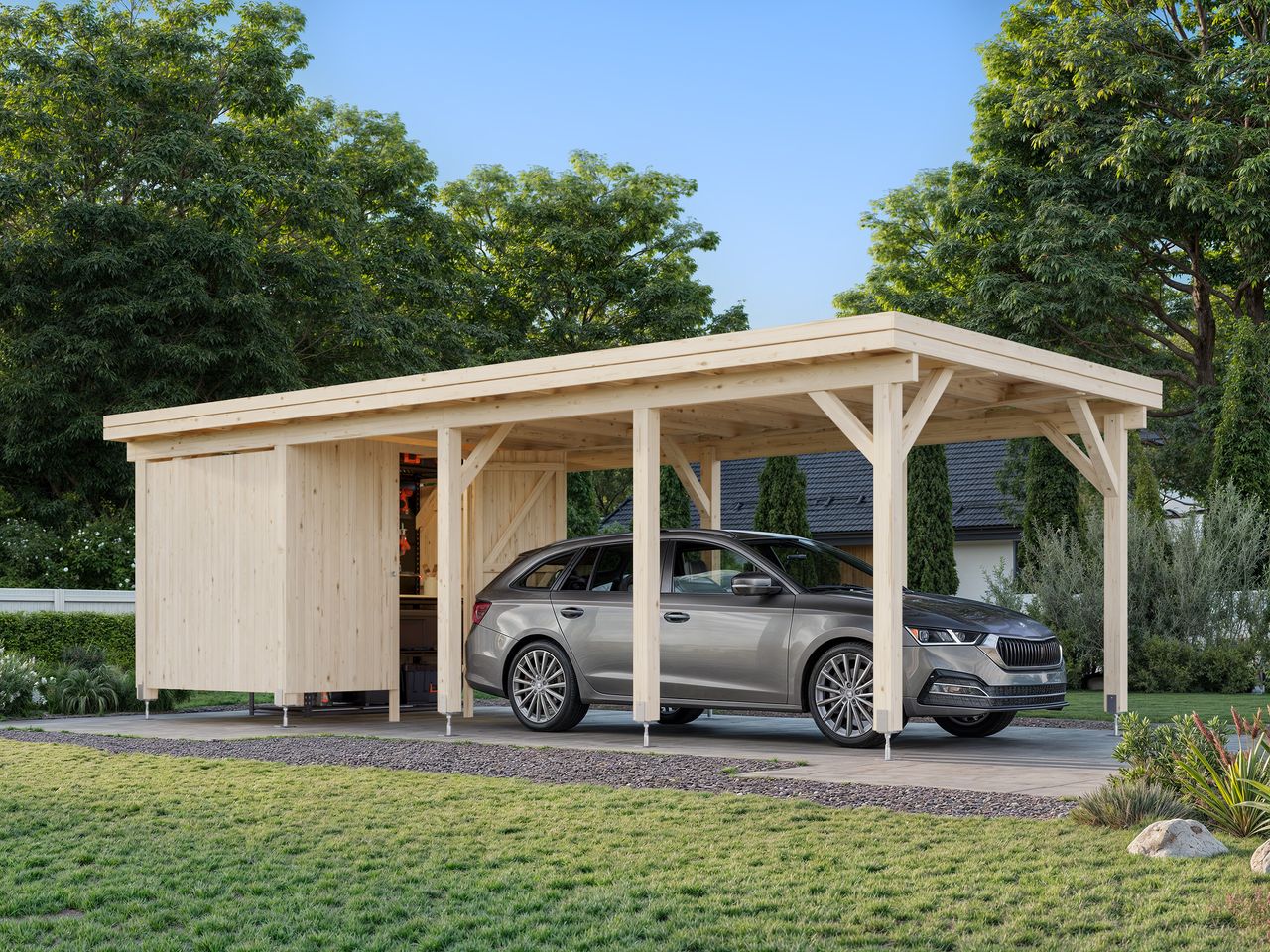 Palmako Palmako Carport Kasper 23, 1 m² mit Geräteraum
