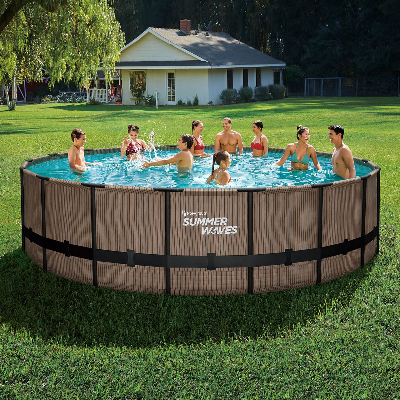 50NRTH Summer Waves Elite Pool 549×132 cm, Teak – Optik