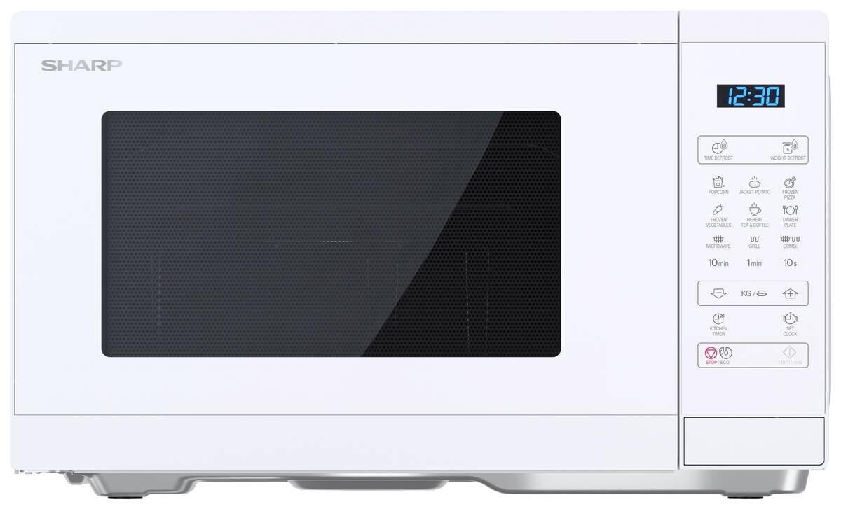 Sharp Mikrowelle mit Grill YC-MG252AE-C weiß Kunststoff B/H/T: ca. 47,2x28x34,5 cm