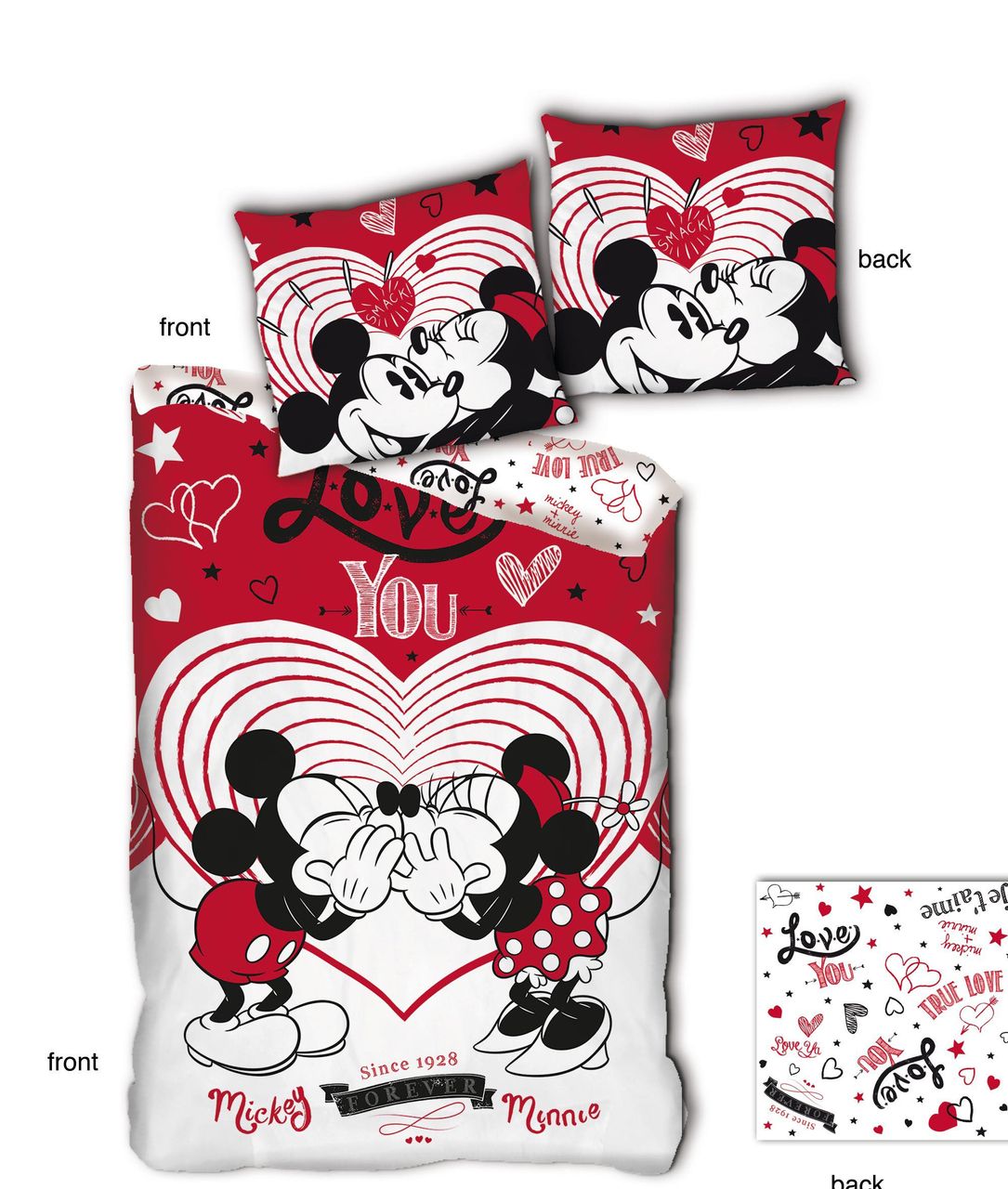 Disney Mickey Maus Bettwäsche Set für Kinder mit Kissenbezug