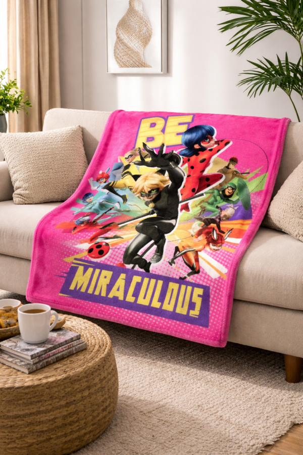 COFI 1453 Miraculous Ladybug Kinder Fleecedecke 140 x 100 cm