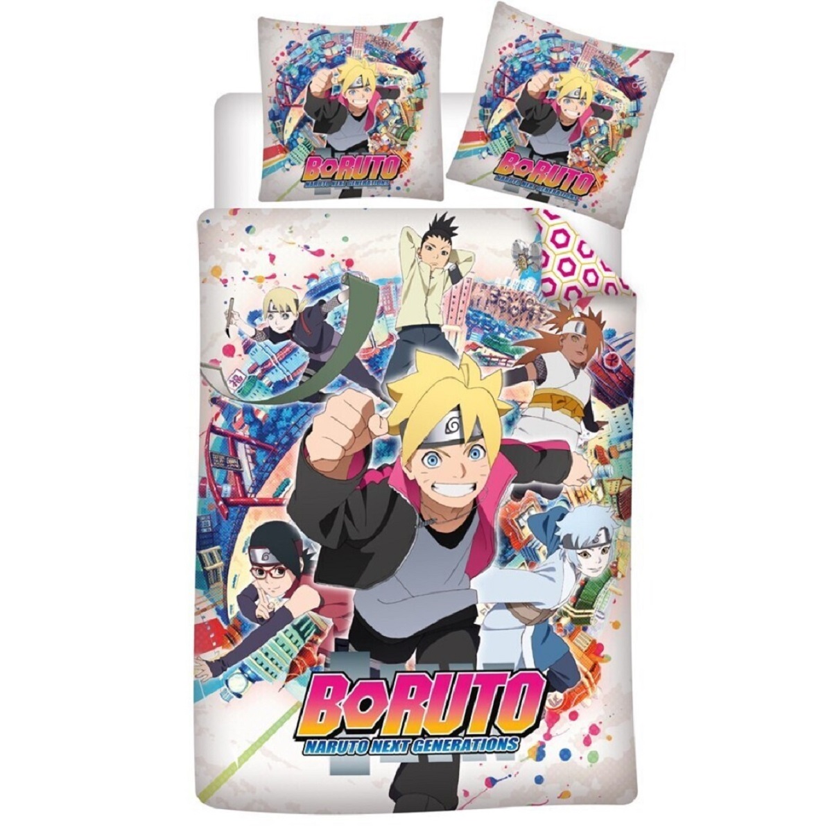 COFI 1453 Boruto Bettwäsche Set 140×200 + 63×63 cm aus Polyester