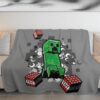 COFI 1453 Minecraft Flanell Kuscheldecke – 130x160 cm für Kinder & Gamer