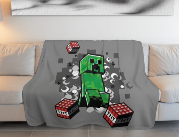 COFI 1453 Minecraft Flanell Kuscheldecke – 130x160 cm für Kinder & Gamer