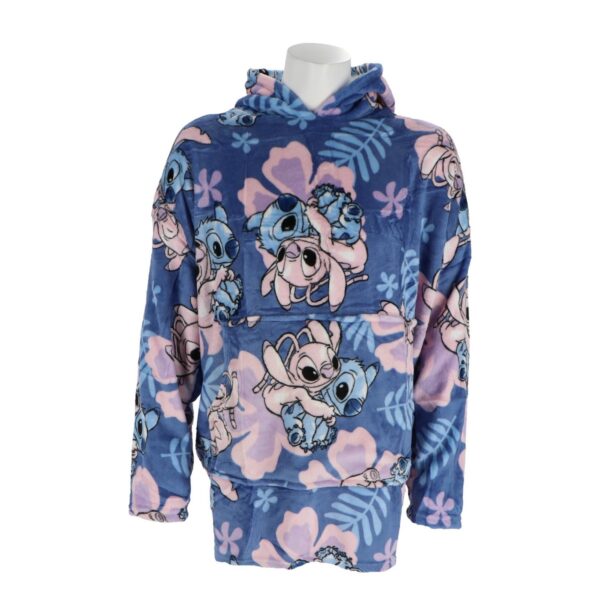 Disney Lilo & Stitch Kapuzendecke für Erwachsene – Onesize Kuscheldecke/Blau