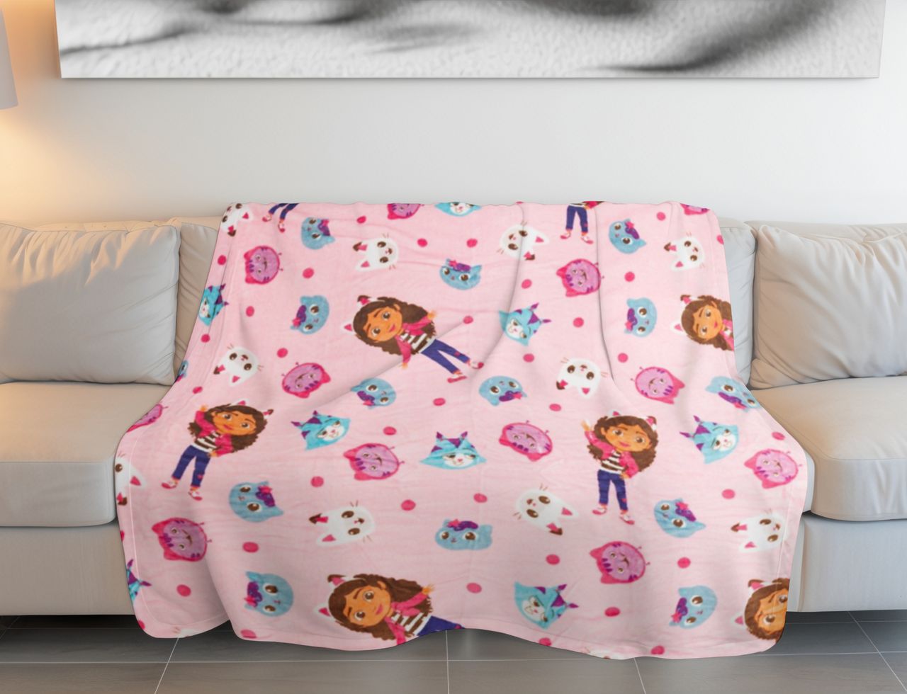 COFI 1453 Gabby’s Dollhouse Kuscheldecke – Flanell 110×150 cm, Weich & Warm