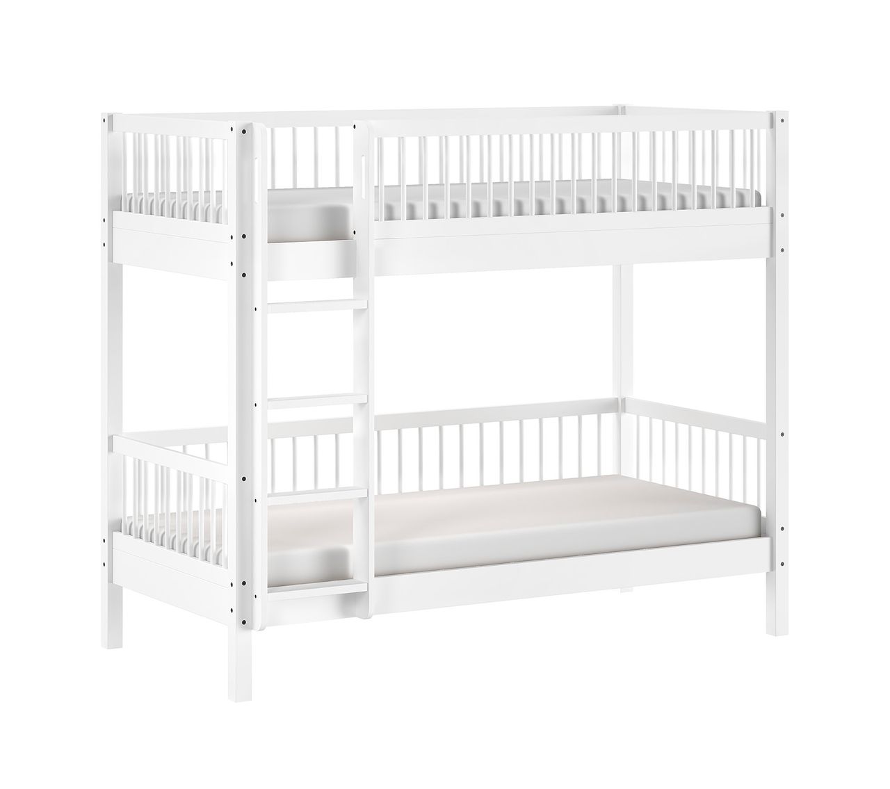 vipack VIPACK – FAGUS weiß Etagenbett mit 2 Liegeflächen 90x200cm, inkl. Lattenrost, buche massiv