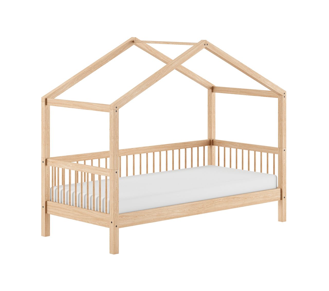 vipack VIPACK – Hausbett mit Liegefläche 90x200cm, inkl. Lattenrost, buche massiv natur