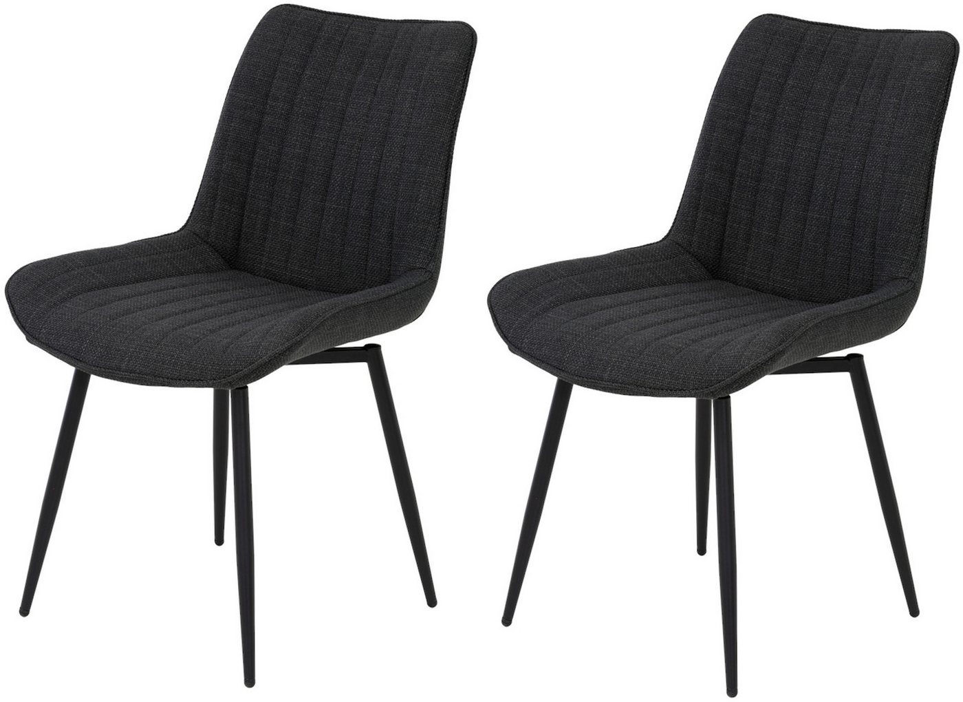 HELA Drehstuhl Vierfußstuhl BERGEN (Set, 2 St), Esszimmerstuhl, XL-Sitzbreite, 360° drehbar