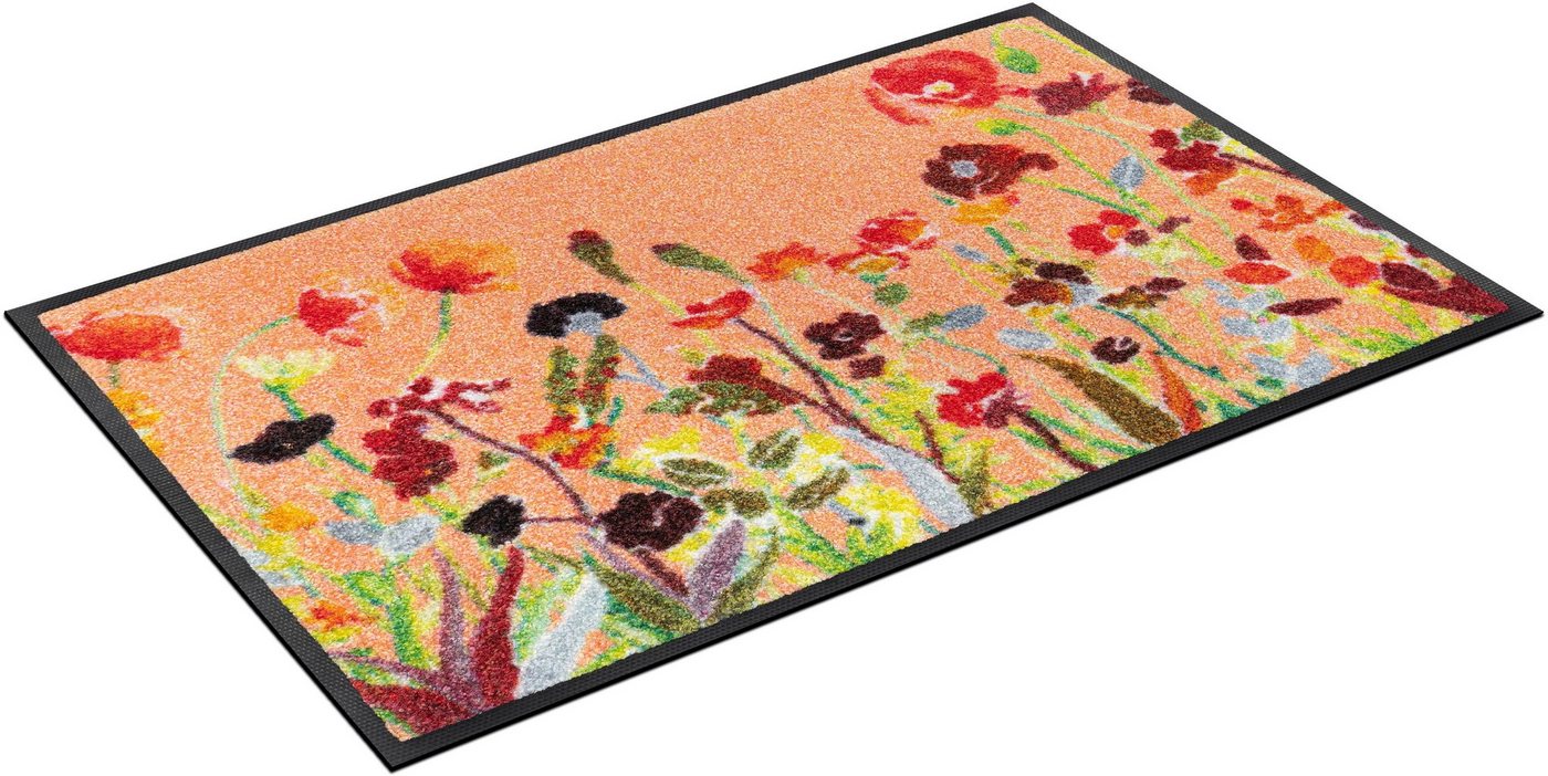 wash+dry by Kleen-Tex Fußmatte Wildflowers, rechteckig, Höhe: 7 mm, Schmutzfangmatte, Motiv Blumen, rutschhemmend, waschbar