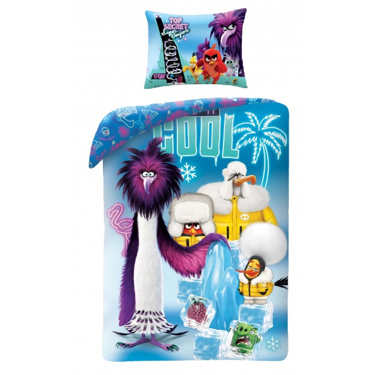 COFI 1453 Angry Birds Bettwäsche Set 140×200 mit 70×90 cm aus Baumwolle