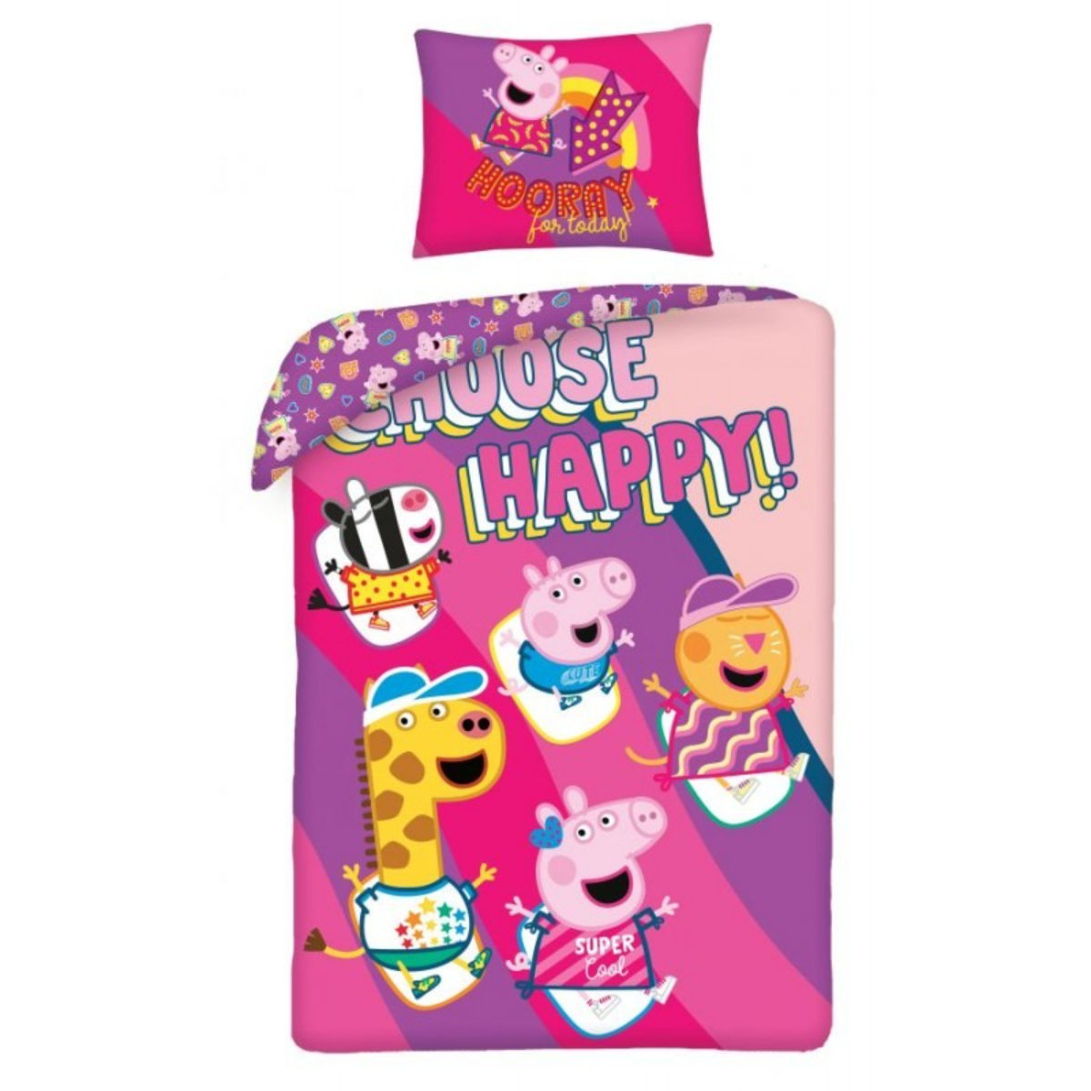 Peppa Pig Kinder Bettwäsche Set 140×200 cm mit 70×90 cm Kissen