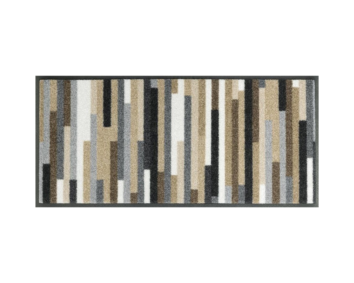 wash+dry by Kleen-Tex Fußmatte wash+dry Schmutzfangmatte Mikado Stripes nature - 35 x 75 cm, Höhe: 0 mm