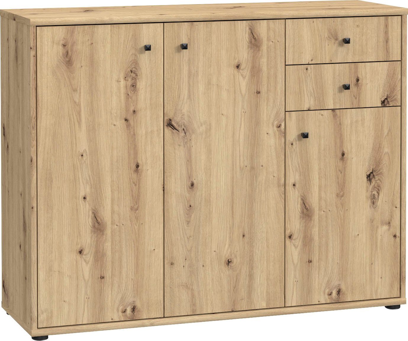 FORTE Kommode Tempra, Kommode, 3 Türen, 2 Schubkästen, viel Stauraum, Breite 108,8 cm