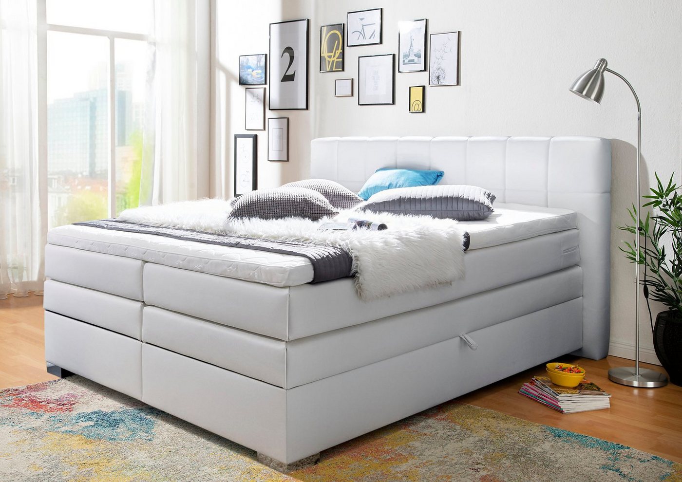 Home affaire Boxspringbett Airdrie, inkl. Bettkasten und Topper