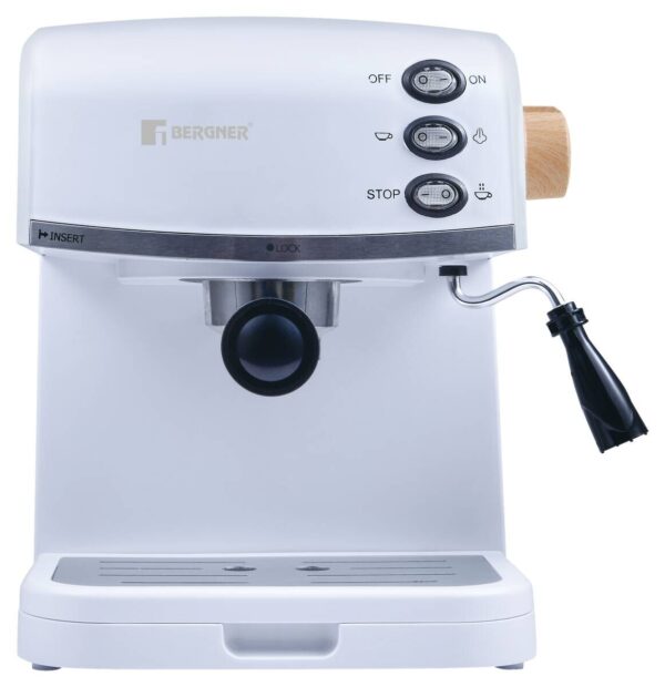 BERGNER Espressomaschine weiß Aluminium B/H/L: ca. 29,5x31x33,5 cm