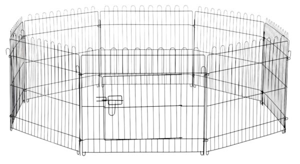 PawHut Freilaufgehege schwarz Metall B/H: ca. 71x61 cm