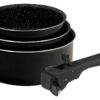 BERGNER Topfset Click & cook black schwarz Aluminium 4 tlg.