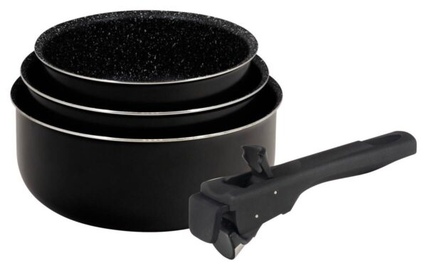 BERGNER Topfset Click & cook black schwarz Aluminium 4 tlg. BERGNER Topfset Click & cook black schwarz Aluminium 4 tlg.