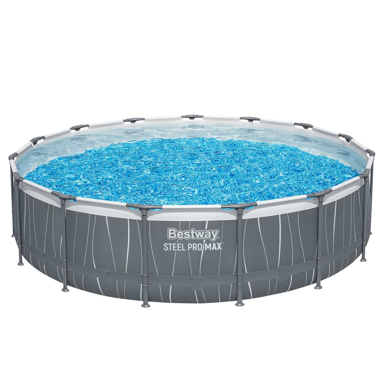 Bestway Steel Pro MAX™ Frame Pool Komplett – Set mit Filterpumpe Ø 457 x 107 cm, LED – Design