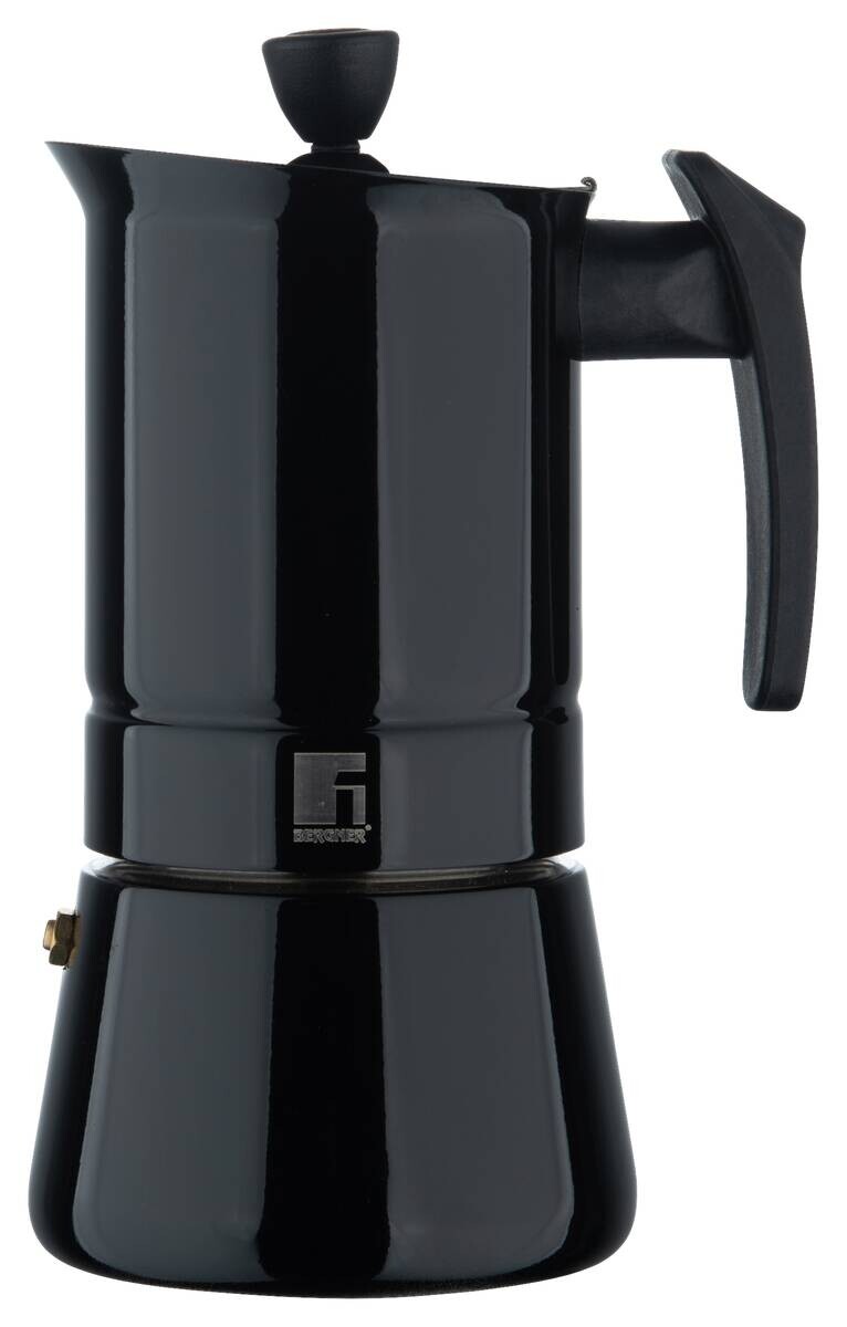 BERGNER Kaffeemaschine schwarz Edelstahl B/H/L: ca. 10,4x20,3x13,1 cm