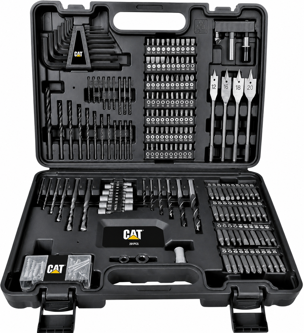 Caterpillar CAT Gemischtes Werkzeug Set 201tlg. im BMC – Koffer