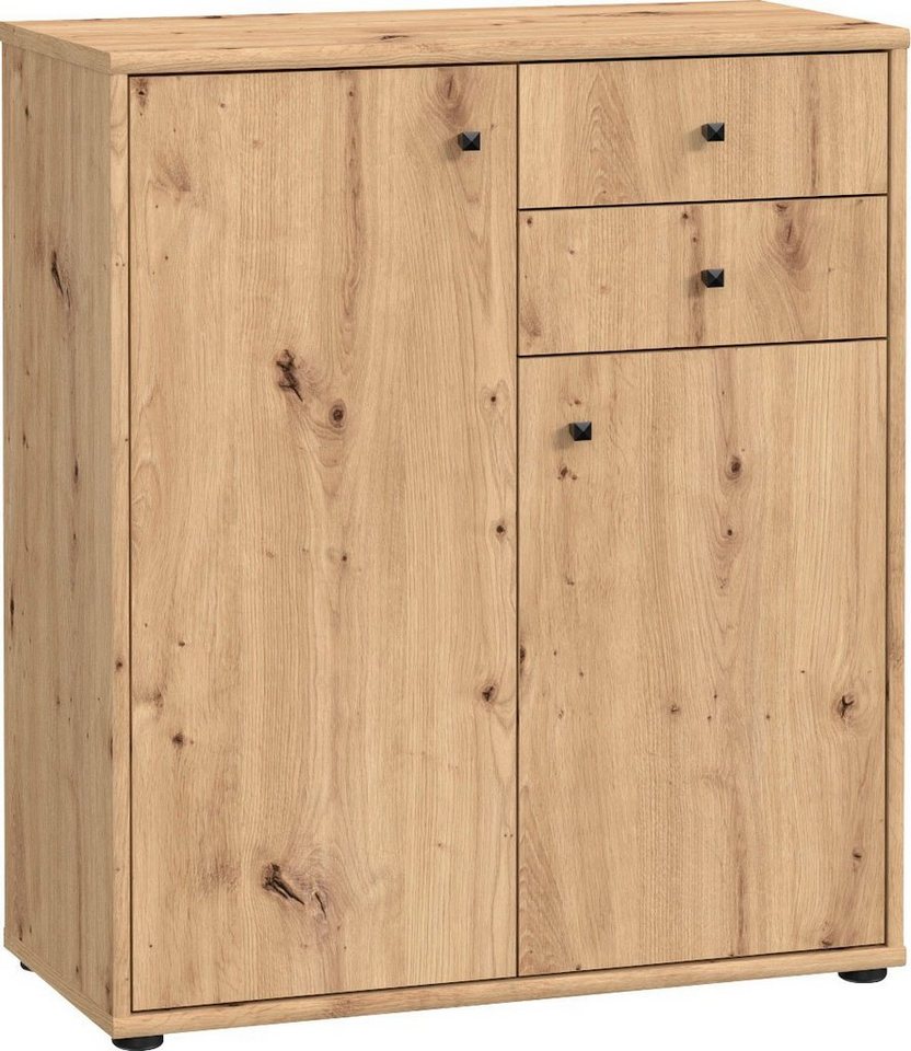 FORTE Kommode Tempra, Kommode, 2 Türen, 2 Schubkästen, viel Stauraum, Breite 73,7 cm