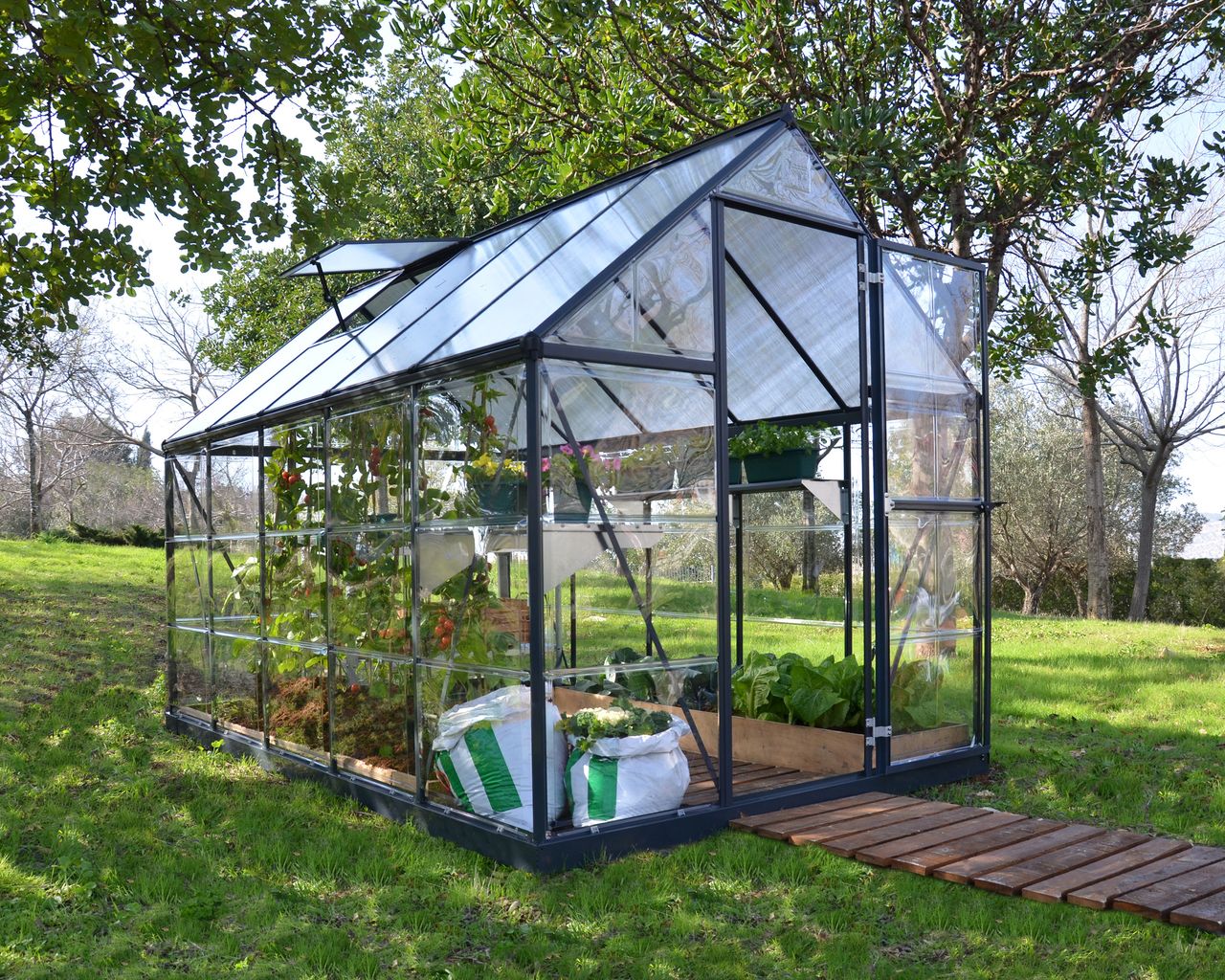 Canopia Gewächshaus Hybrid 6X10 Alu Grau 185x306cm