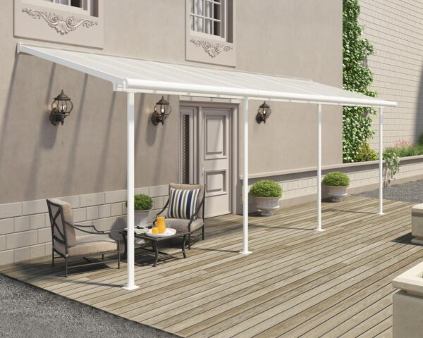 7290108131604-1 50NRTH Palram Terrassenüberdachung Sierra 230x670 cm weiss