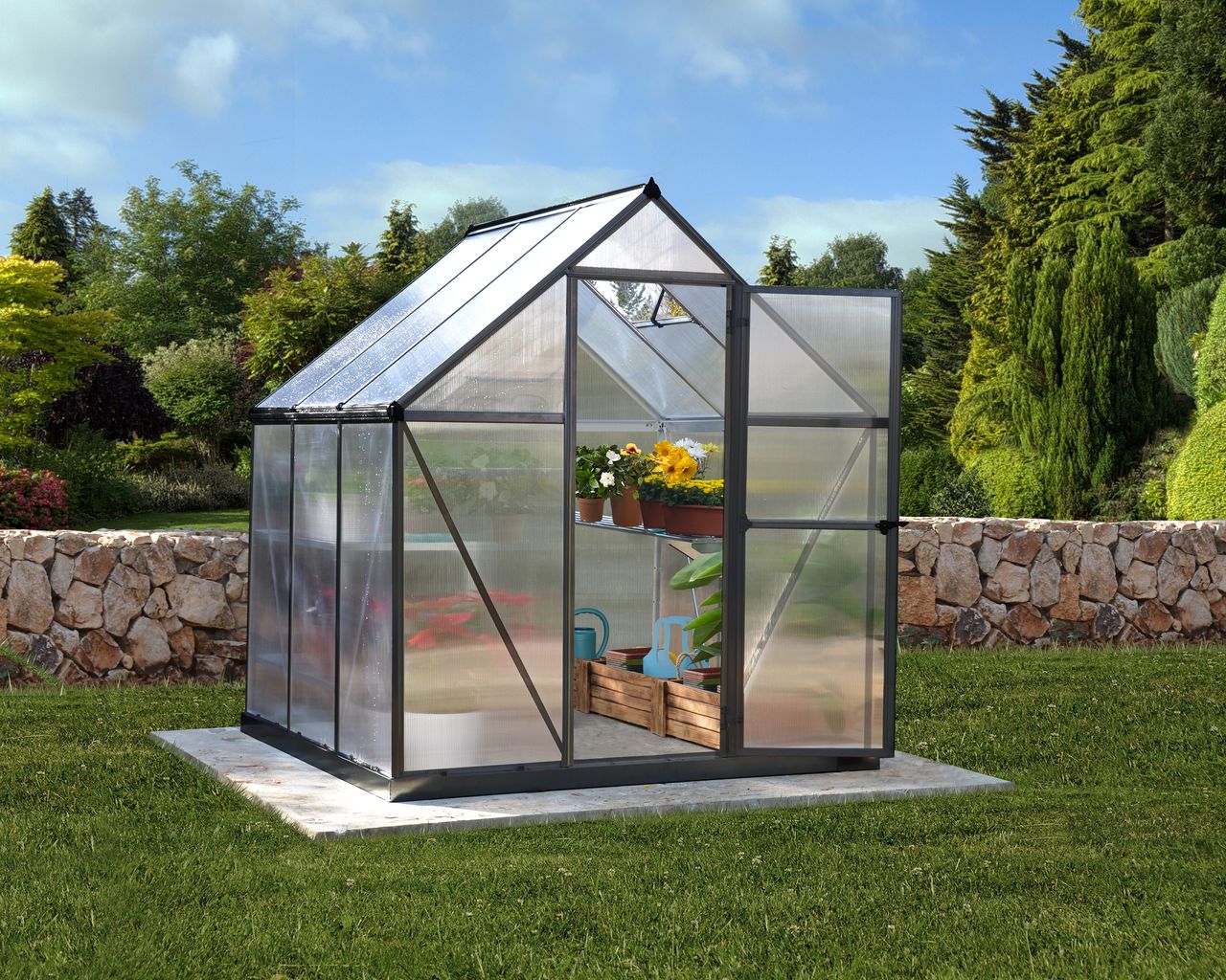 Canopia Gewächshaus Mythos 6×6 Alu Grau 185x186cm