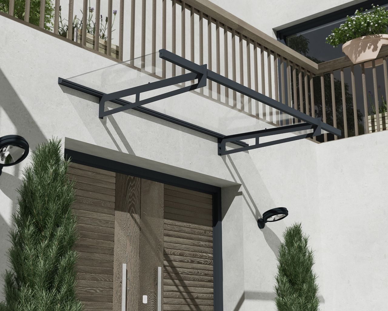 Canopia Vordach Bremen 2050, ca. 205 x 93, 5 x 18, 7 cm – Grau