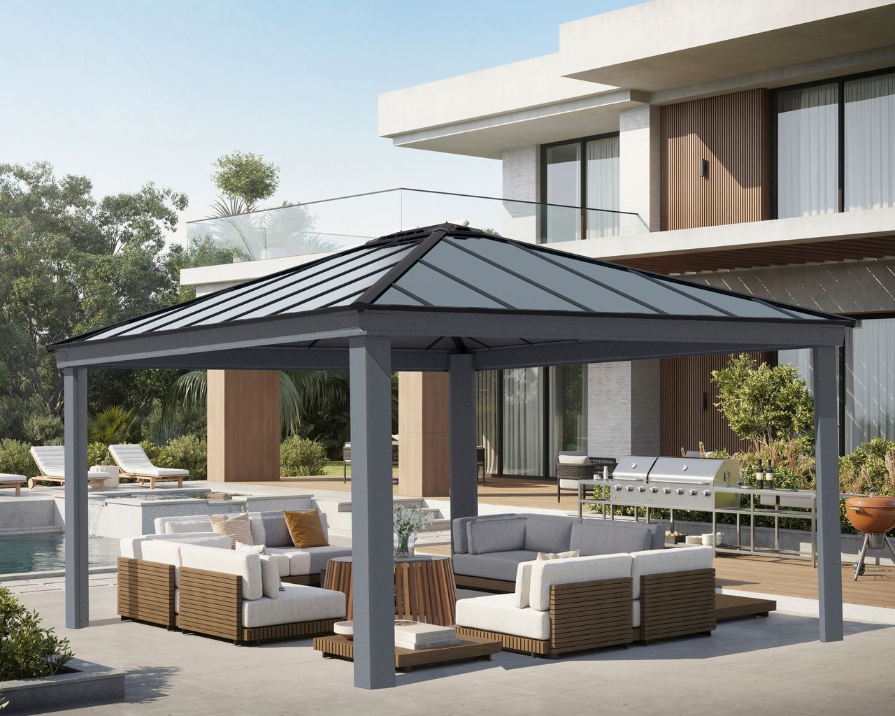 Canopia Gartenpavillon Dallas 4.3×4.8 anthrazit