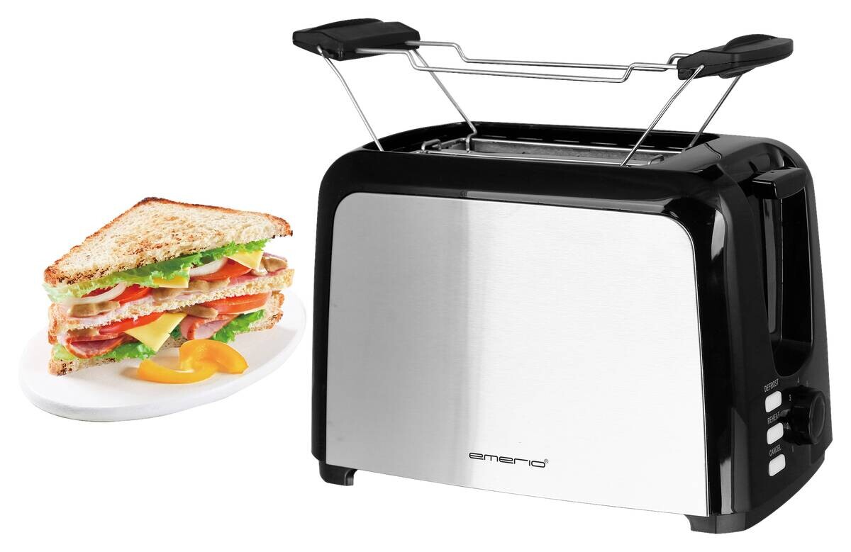 Emerio Toaster TO-123924 silber schwarz Kunststoff Edelstahl B/H/T: ca. 29,5x17,5x15,6 cm