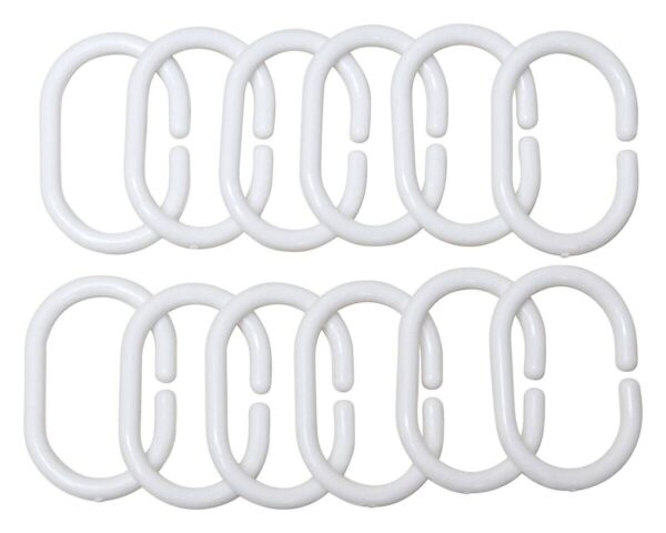 Duschringe weiß Kunststoff 12er Pack
