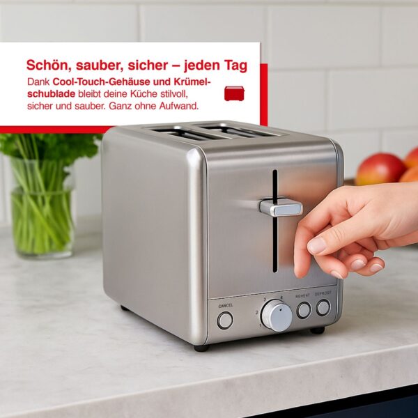 Solis Steel Toaster (Typ 8002) Edelstahl Toaster mit 2 Schlitzen