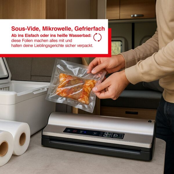 7611210922537-3 Solis Vakuumierfolien 2 Rollen 40x600 cm transparent, passend für Prestige Maxi