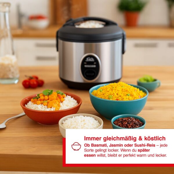 7611210978084-5 Solis Rice Cooker Compact (Typ 821) Reiskocher mit Warmhaltefunktion